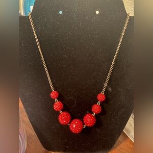 Elegant Red Beaded Necklace